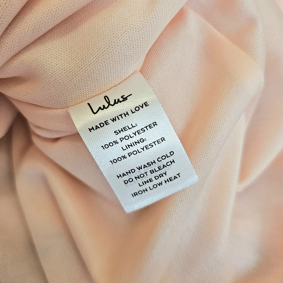 Lulus Lovely Aura Blush Pink Floral Short Sleeve Wrap Dress M - Picture 6 of 9